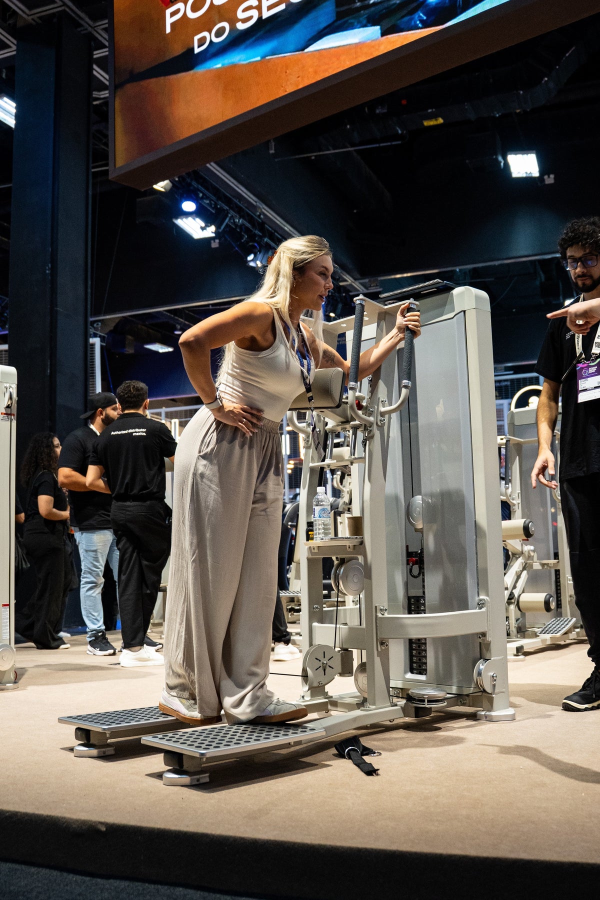 Athlete using the Gluteleader Standing Glute Machine GL-1002
